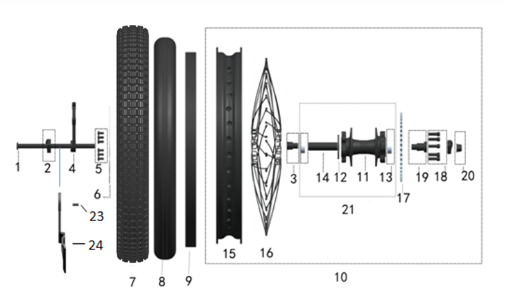 REAR WHEEL ASSEMBLY