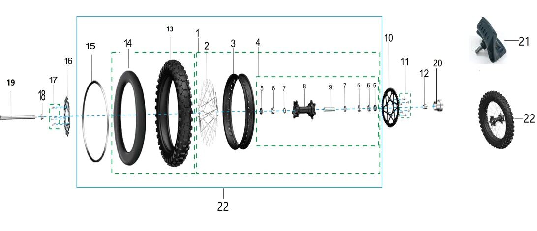 REAR WHEEL ASSEMBLY