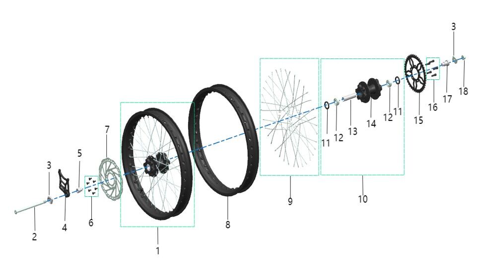 REAR WHEEL ASSEMBLY
