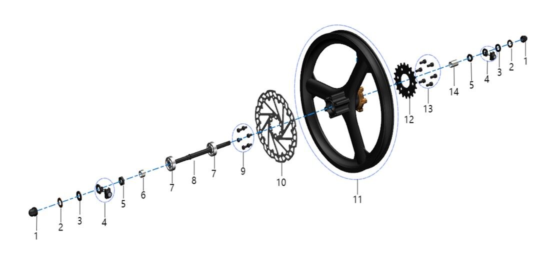 REAR WHEEL ASSEMBLY
