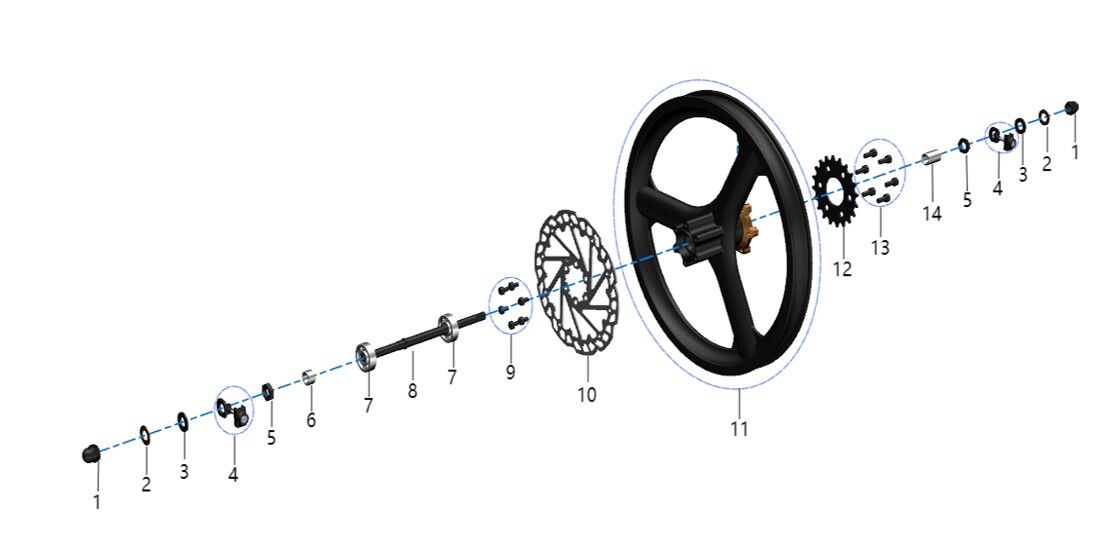 REAR WHEEL ASSEMBLY